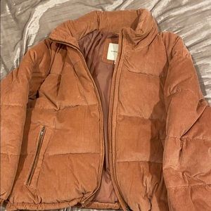 Pink Corduroy Puffer Jacket from American Eagle